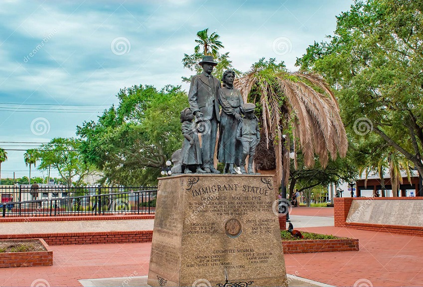 This image has an empty alt attribute; its file name is statue-ybor.jpg